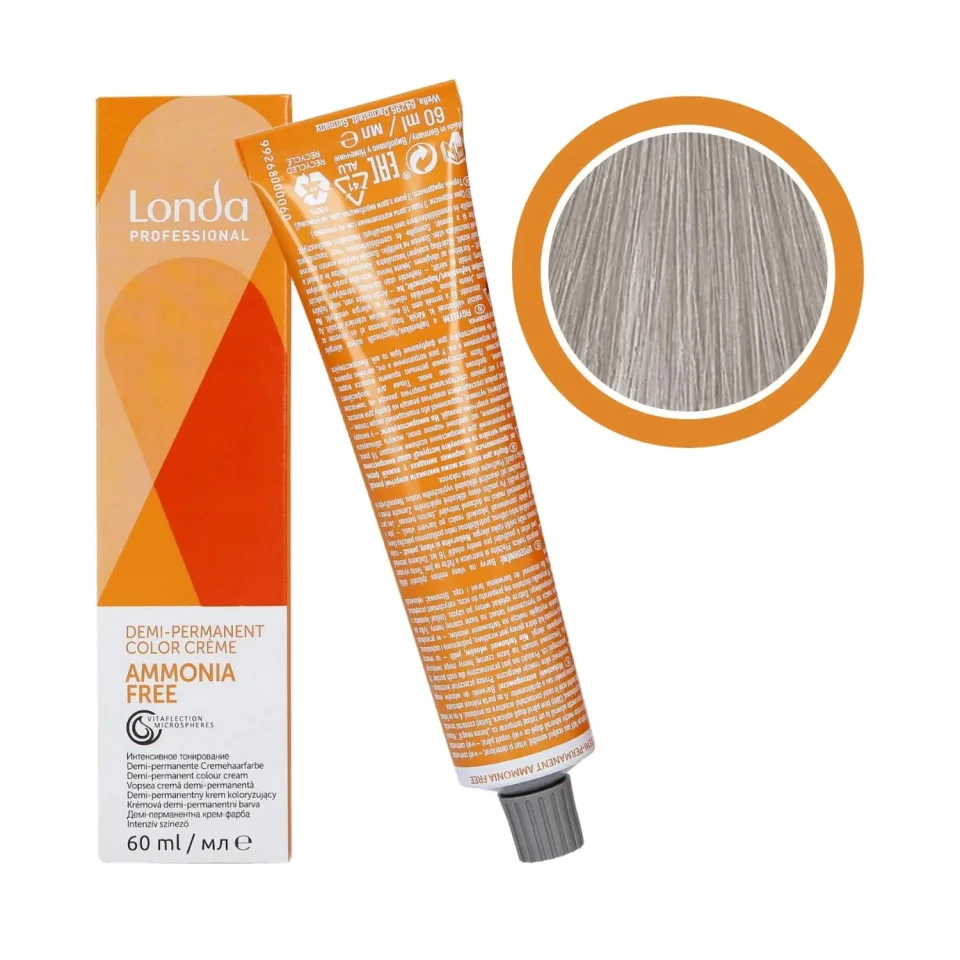 Vopsea demi-permanentă fără amoniac, Londa Professional, Londacolor 8/81 Blond Deschis Perlat Cenușiu, 60 ml