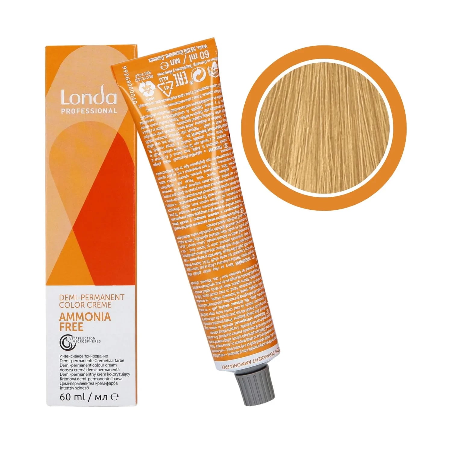 Vopsea demi-permanentă fără amoniac, Londa Professional, Londacolor 9/73 Blond Luminos Maro Auriu, 60 ml