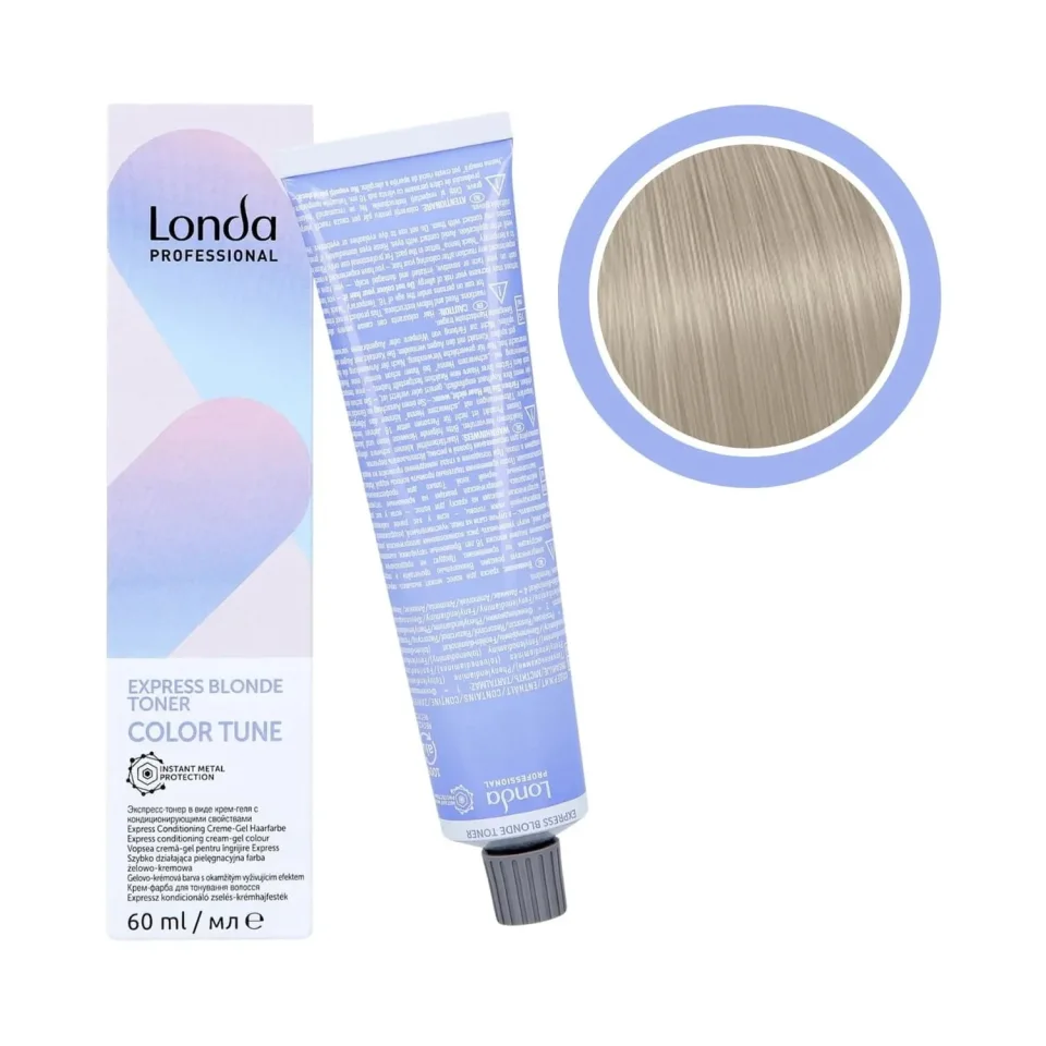 Toner expres pentru blond, Londa Professional, Color Tune Express Blonde Toner /1 Silver Chalk, 60 ml