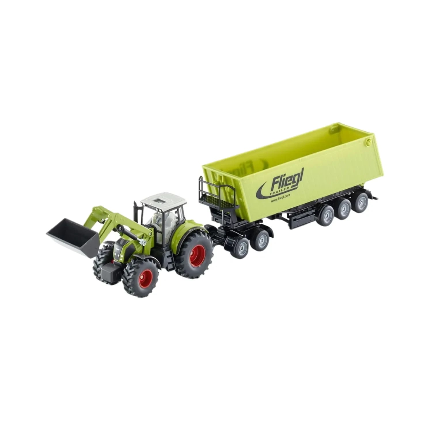 Jucărie Metalică Tractor Claas Axion 850 cu Remorcă Fliegl Siku 1949 la Scara 1:50