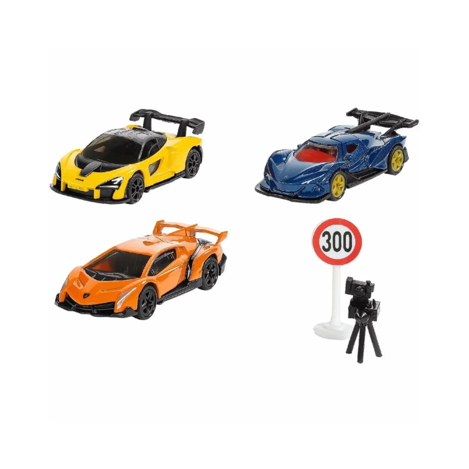 Set Jucării Metalice Supercars Siku 6328 - Lamborghini Veneno, McLaren Senna, Apollo IE