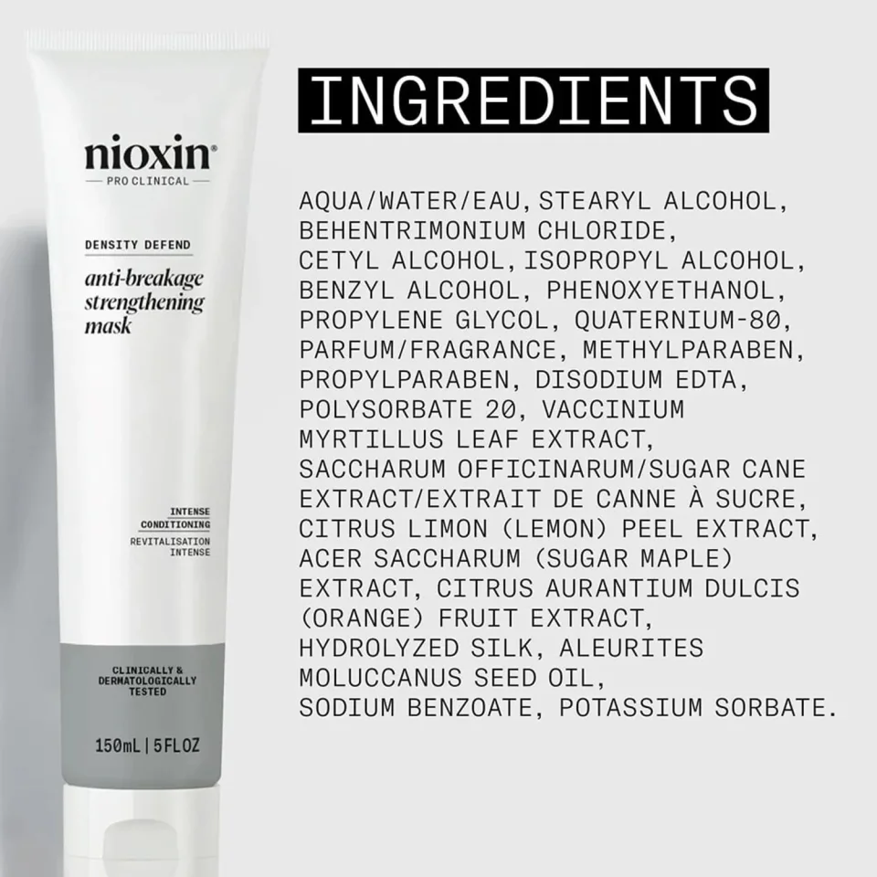 Mască fortifiantă anti-rupere pentru păr deteriorat sau vopsit, Nioxin, Density Defend Anti-Breakage Strengthening Mask, 150 ml — imagine 6