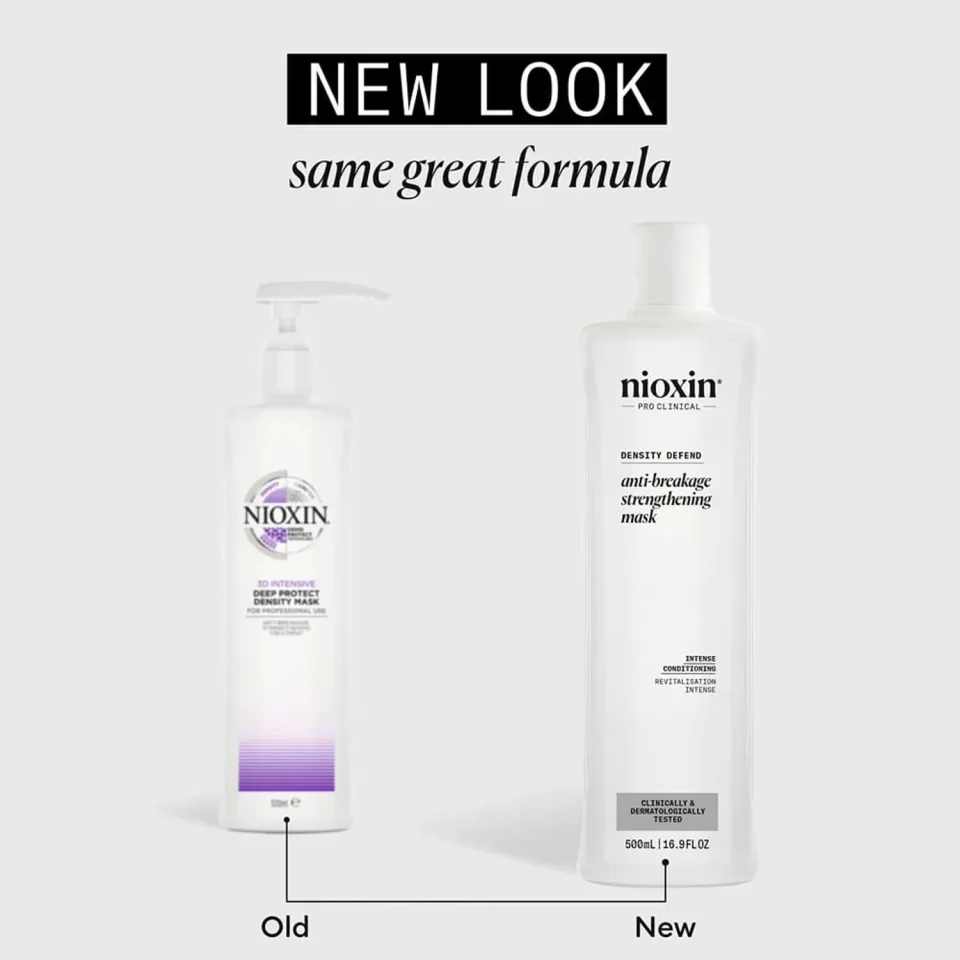 Mască fortifiantă anti-rupere pentru păr deteriorat sau vopsit, Nioxin, Density Defend Anti-Breakage Strengthening Mask, 500 ml — imagine 3