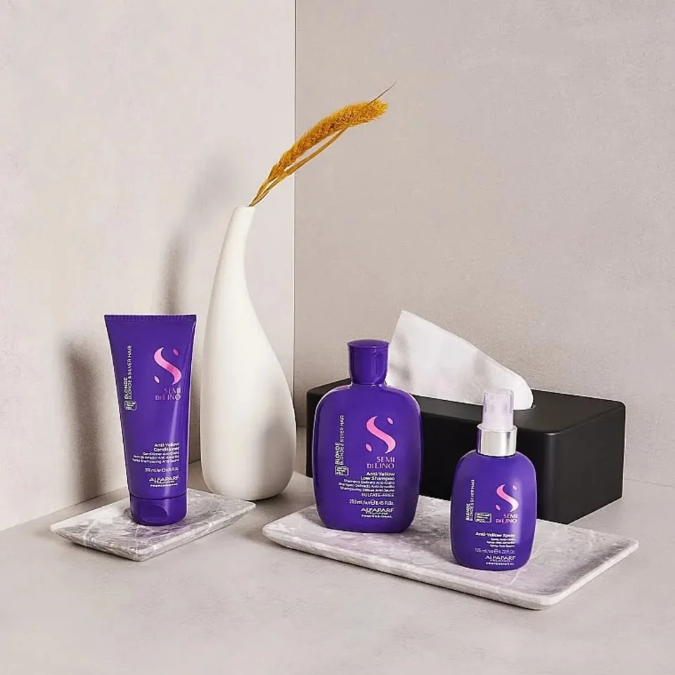 Șampon intens anti-galben pentru păr blond natural, decolorat sau argintiu, Alfaparf Milano, Intense Anti-Yellow Low Shampoo, 250 ml — imagine 2