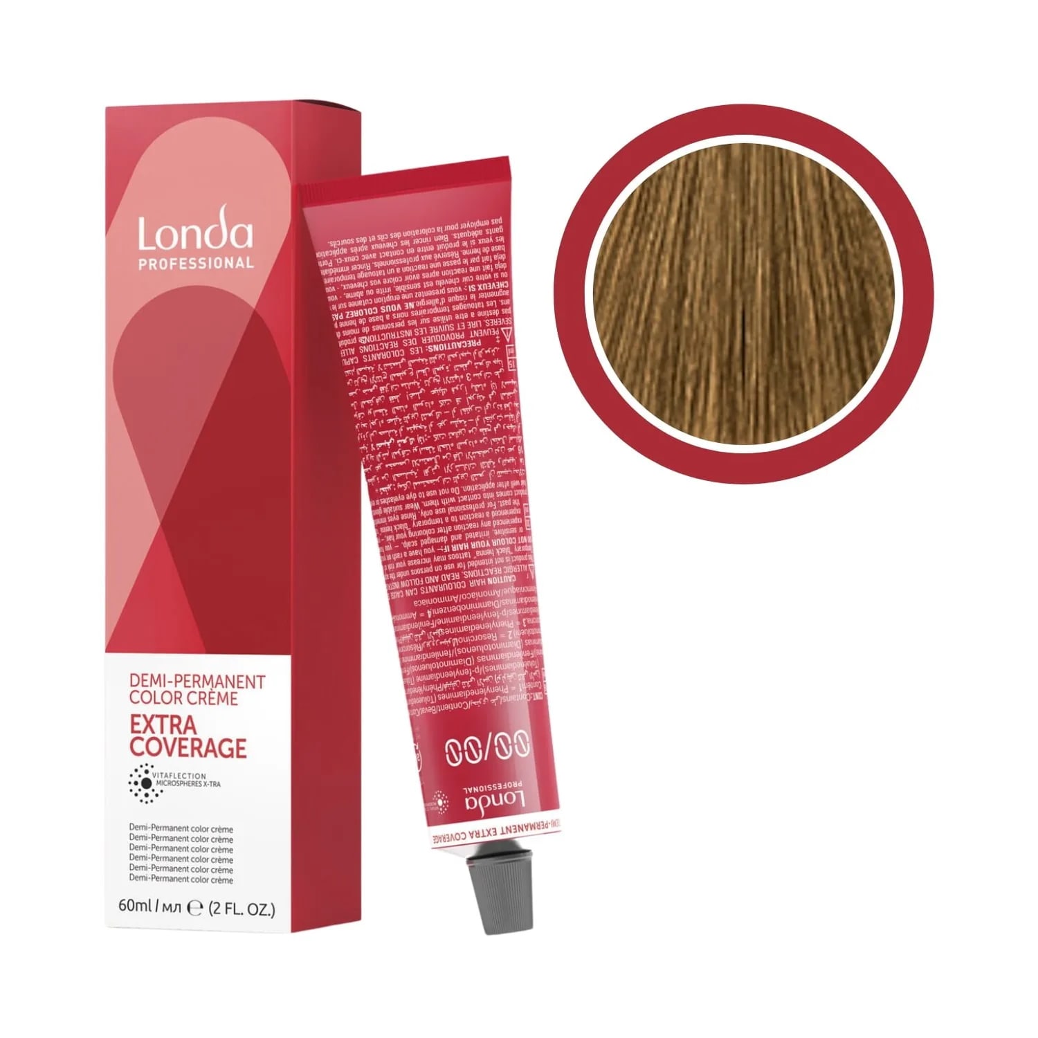 Vopsea demi-permanentă Extra Coverage, Londa Professional, 7/07 Blond Mediu Natural Castaniu, 60 ml