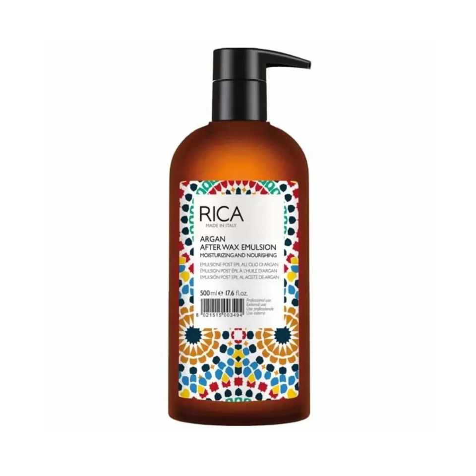 Emulsie post-epilare hidratantă și calmantă cu ulei de argan, Rica, Argan Oil After Wax Emulsion, 500 ml