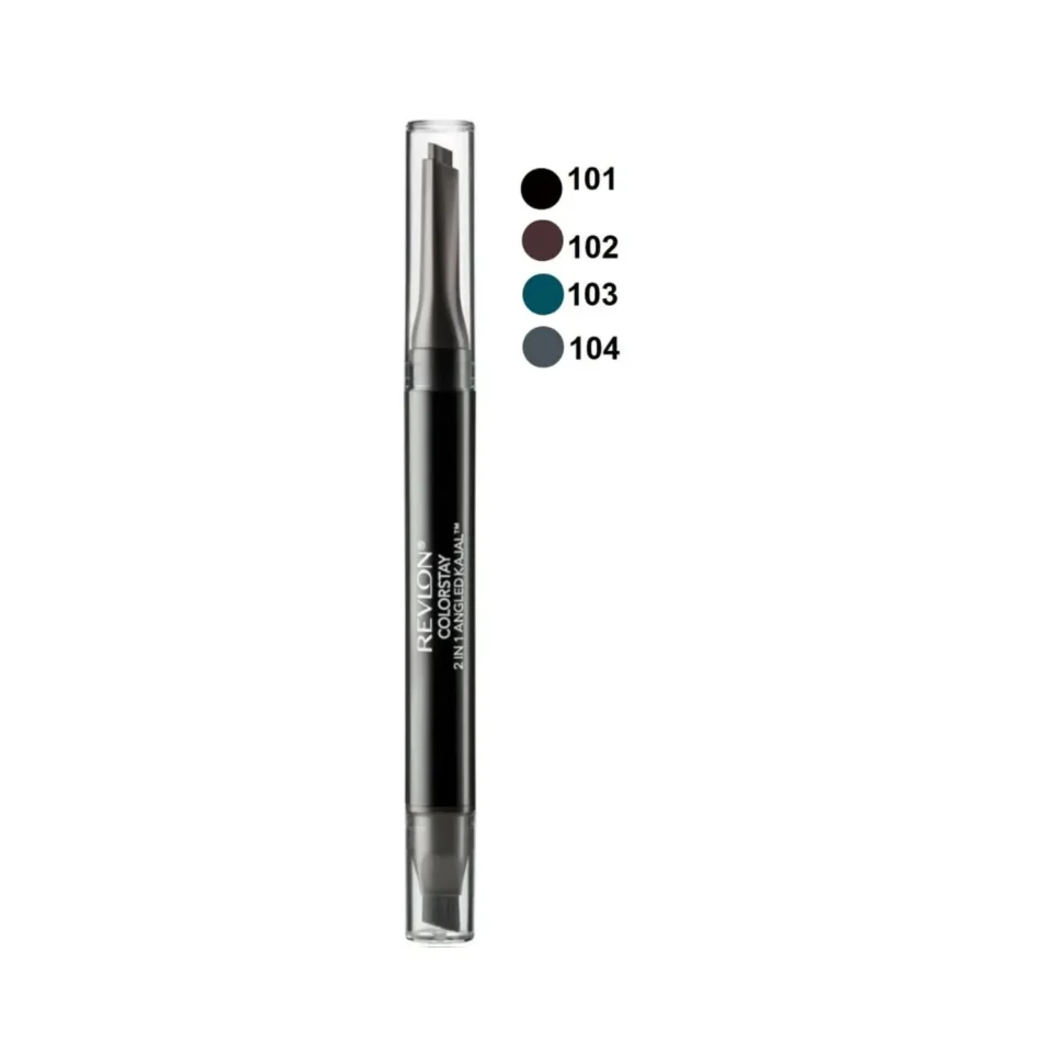 Creion de ochi automatic Revlon ColorStay 2-in-1 Angled Kajal 101 Onyx, 0.28 g