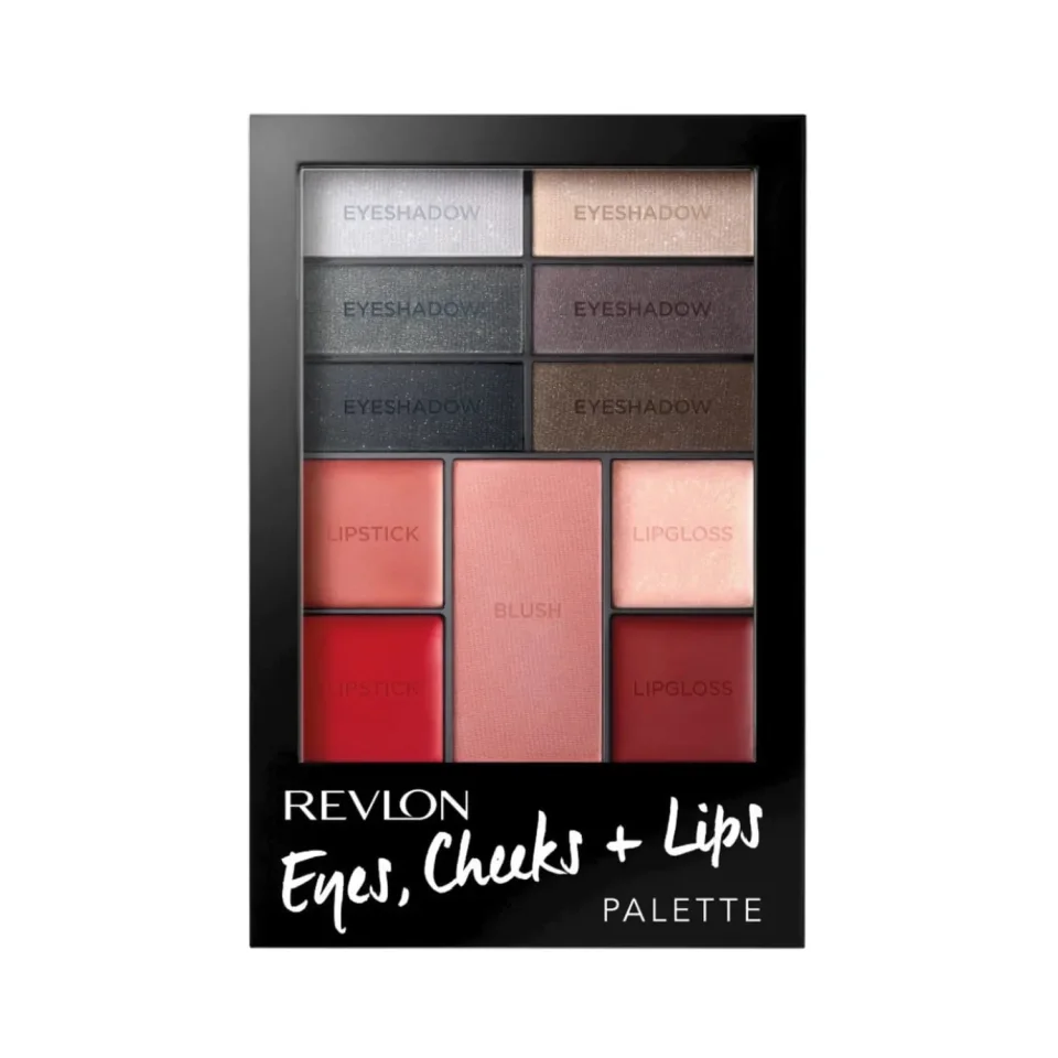 Paleta Completa Pentru Machiaj Revlon Eyes, Cheeks + Lips 200 Seductive Smokies, 12 gr