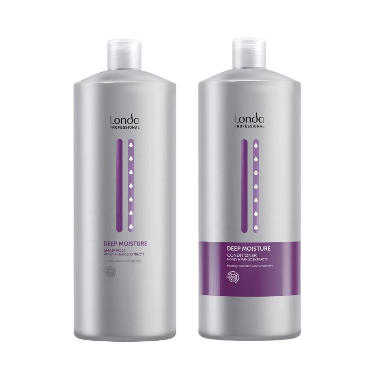 Pachet pentru păr uscat Londa Professional Deep Moisture, Șampon 1000 ml și Balsam 1000 ml