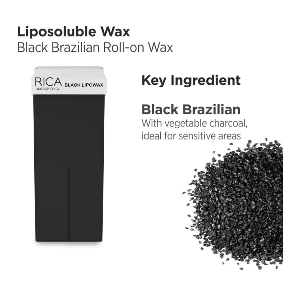 Ceară epilatoare liposolubilă neagră pentru toate tipurile de piele, Rica, Black Liposoluble Wax, 100 ml — imagine 3