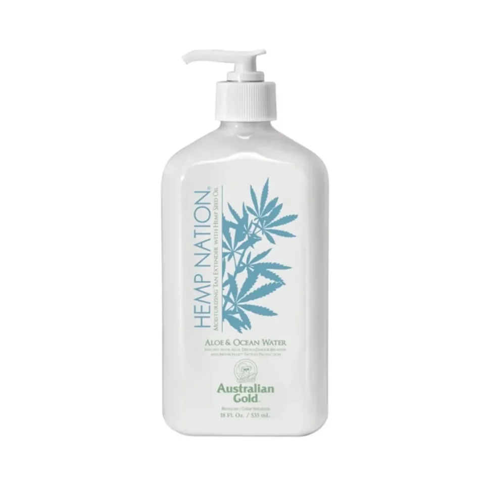 Crema hidratanta pentru prelungirea bronzului, Australian Gold, Hemp Nation, Aloe&Ocean Water, 535ml