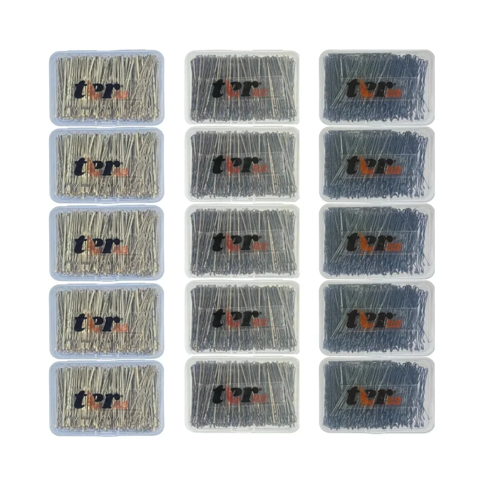 Set 15 Cutii Agrafe de Păr Ondulate Ter22, 5 cm, cu Bulb – Aurii, Negre, Maro (5 cutii/culoare)
