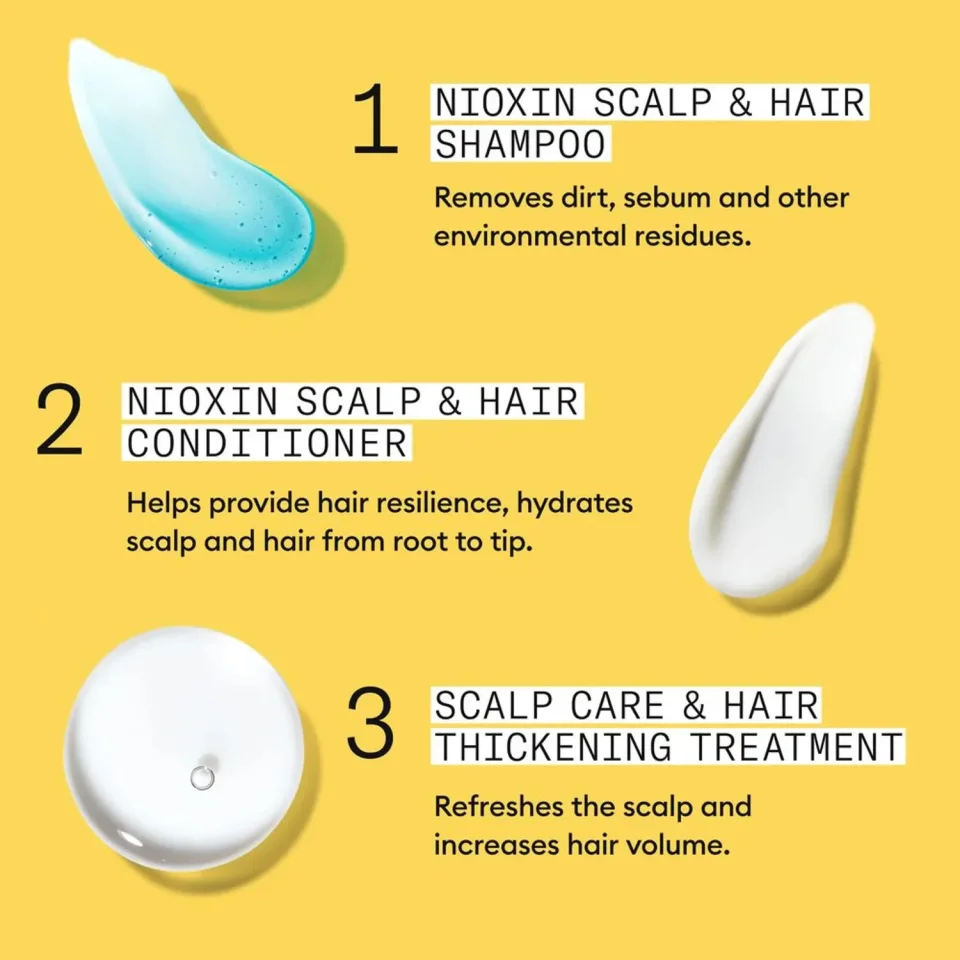 Set pentru păr natural cu subțiere ușoară, Nioxin, System 1, Șampon 300 ml, Balsam 300 ml și Tratament 100 ml — imagine 7