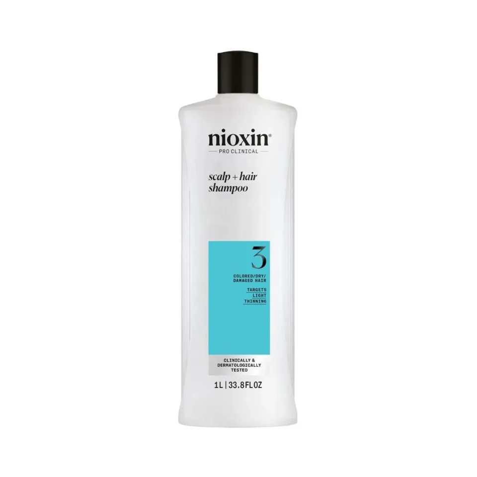 Șampon pentru păr vopsit cu subțiere ușoară, Nioxin, System 3 Shampoo 1000 ml