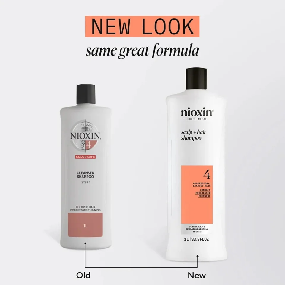 Șampon pentru păr vopsit cu subțiere avansată, Nioxin, System 4 Shampoo 1000 ml — imagine 7
