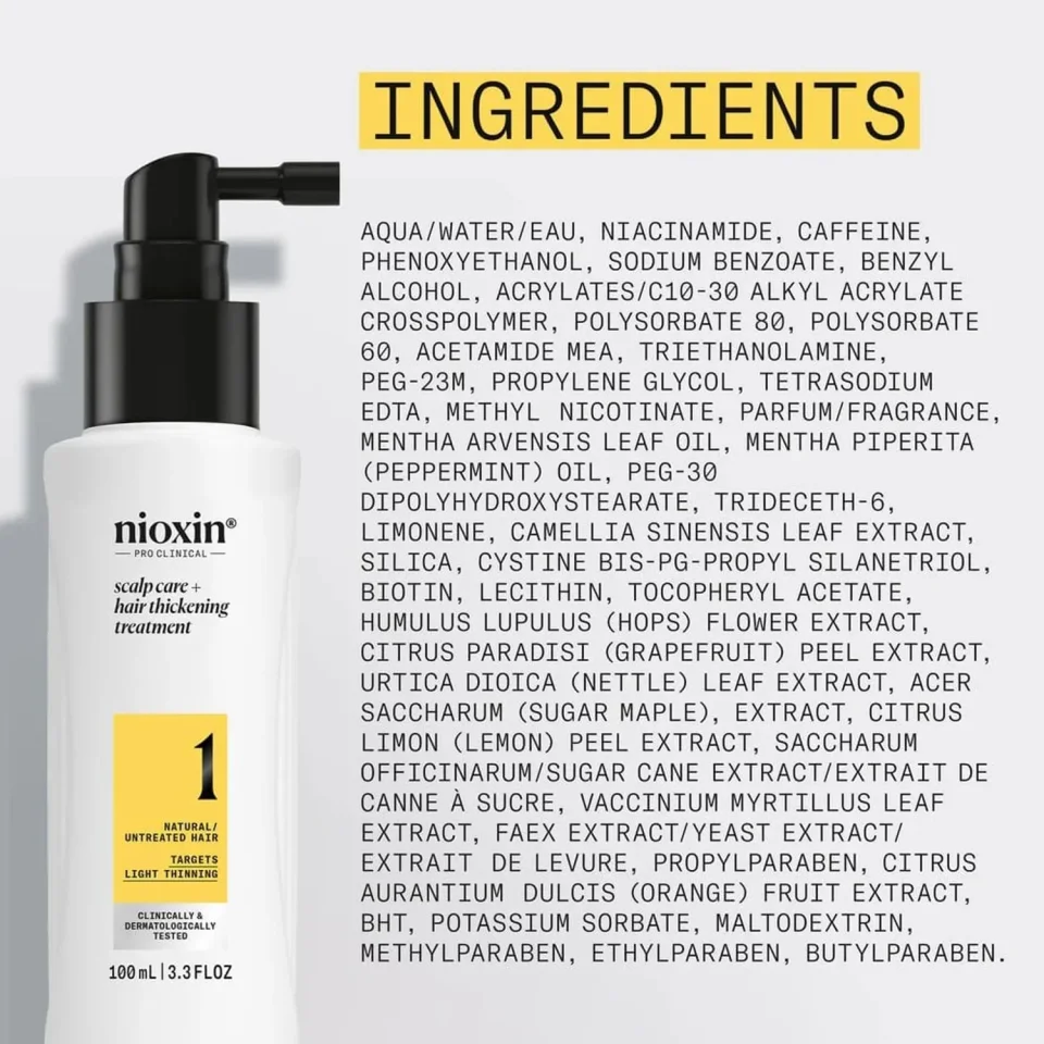 Tratament fără clătire pentru păr natural cu subțiere ușoară, Nioxin, System 1 Hair Treatment 100 ml — imagine 5