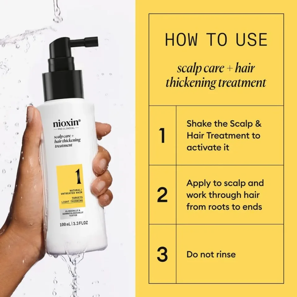 Tratament fără clătire pentru păr natural cu subțiere ușoară, Nioxin, System 1 Hair Treatment 100 ml — imagine 7