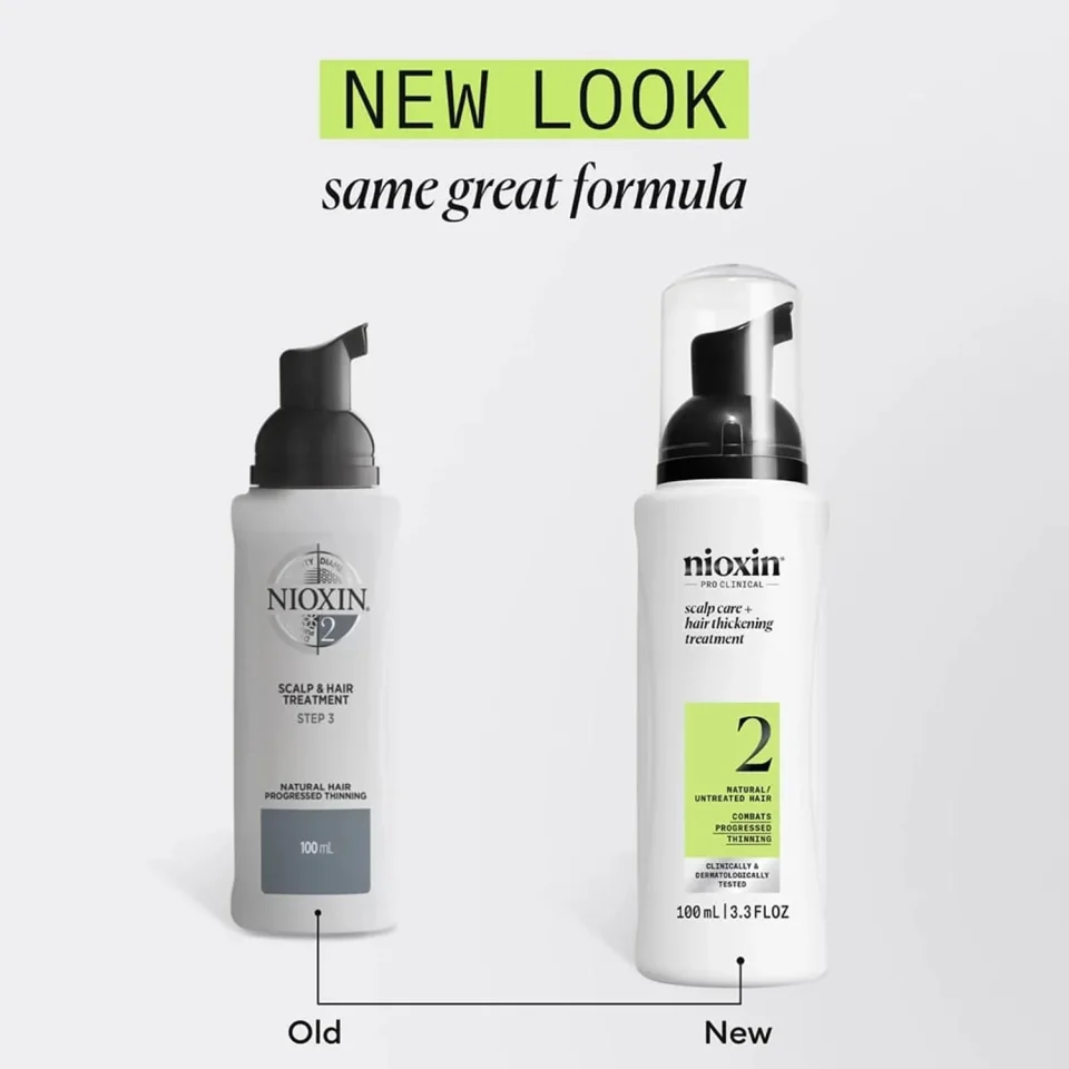 Tratament fără clătire pentru păr natural cu subțiere avansată, Nioxin, System 2 Hair Treatment 100 ml — imagine 2