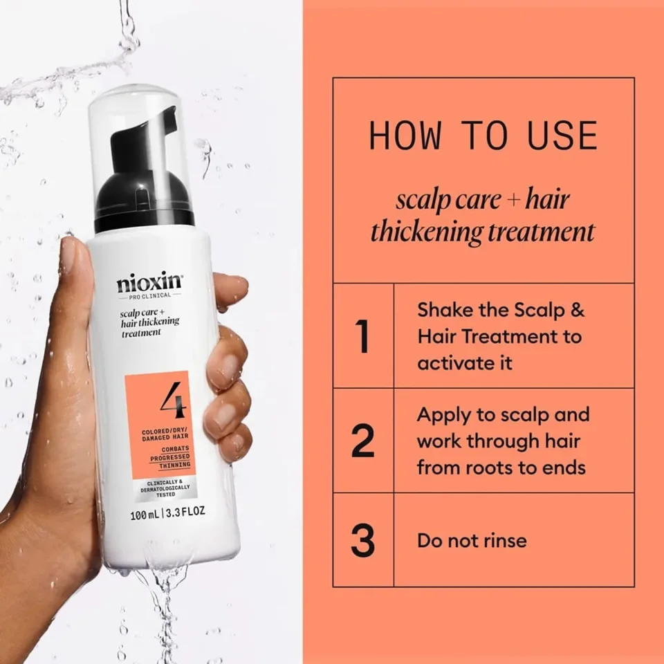 Tratament fără clătire pentru păr vopsit cu subțiere avansată, Nioxin, System 4 Hair Treatment 100 ml — imagine 6