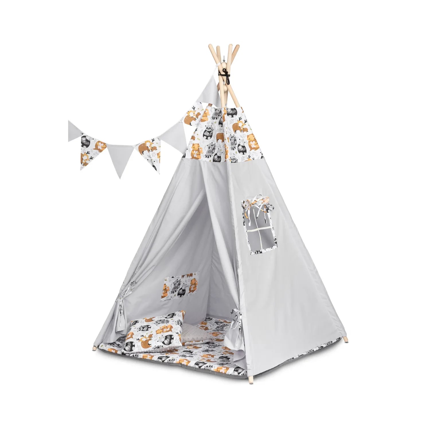 Cort de joaca pentru copii, Toys by Caretero, Tipi Tent Gri