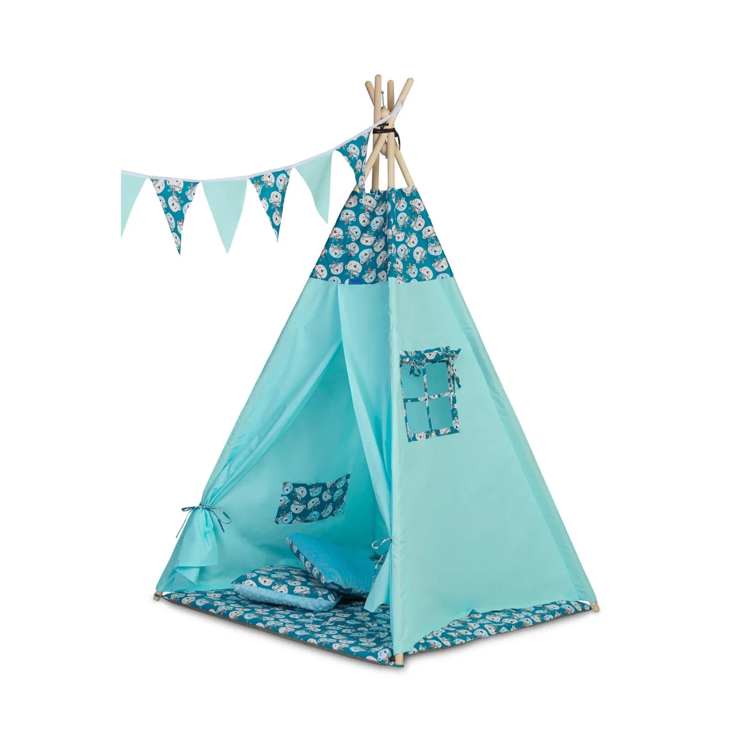 Cort de joaca pentru copii, Toys by Caretero, Tipi Tent Verde Menta