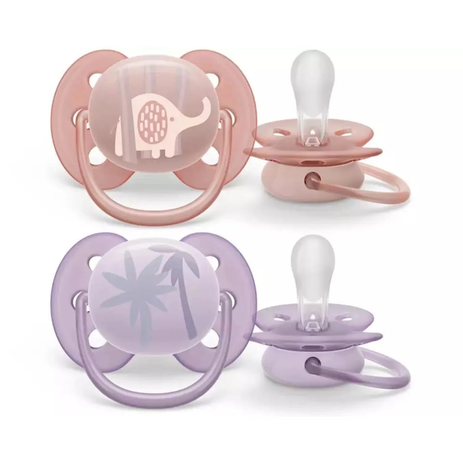 Set de 2 suzete Soft Mov/Coral 0-6luni, Philips Avent