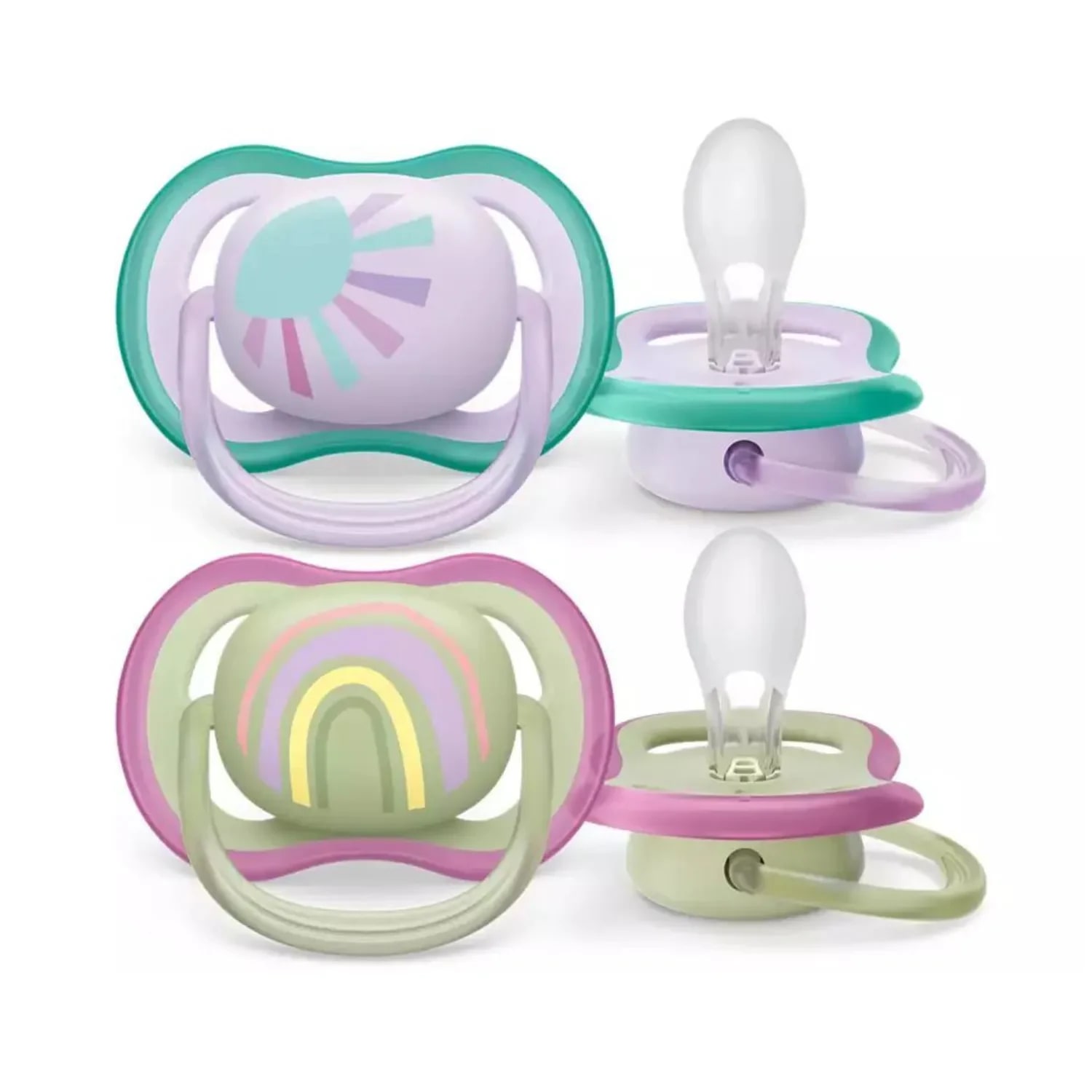Set de 2 suzete Air Verde/Mov 0-6luni, Philips Avent