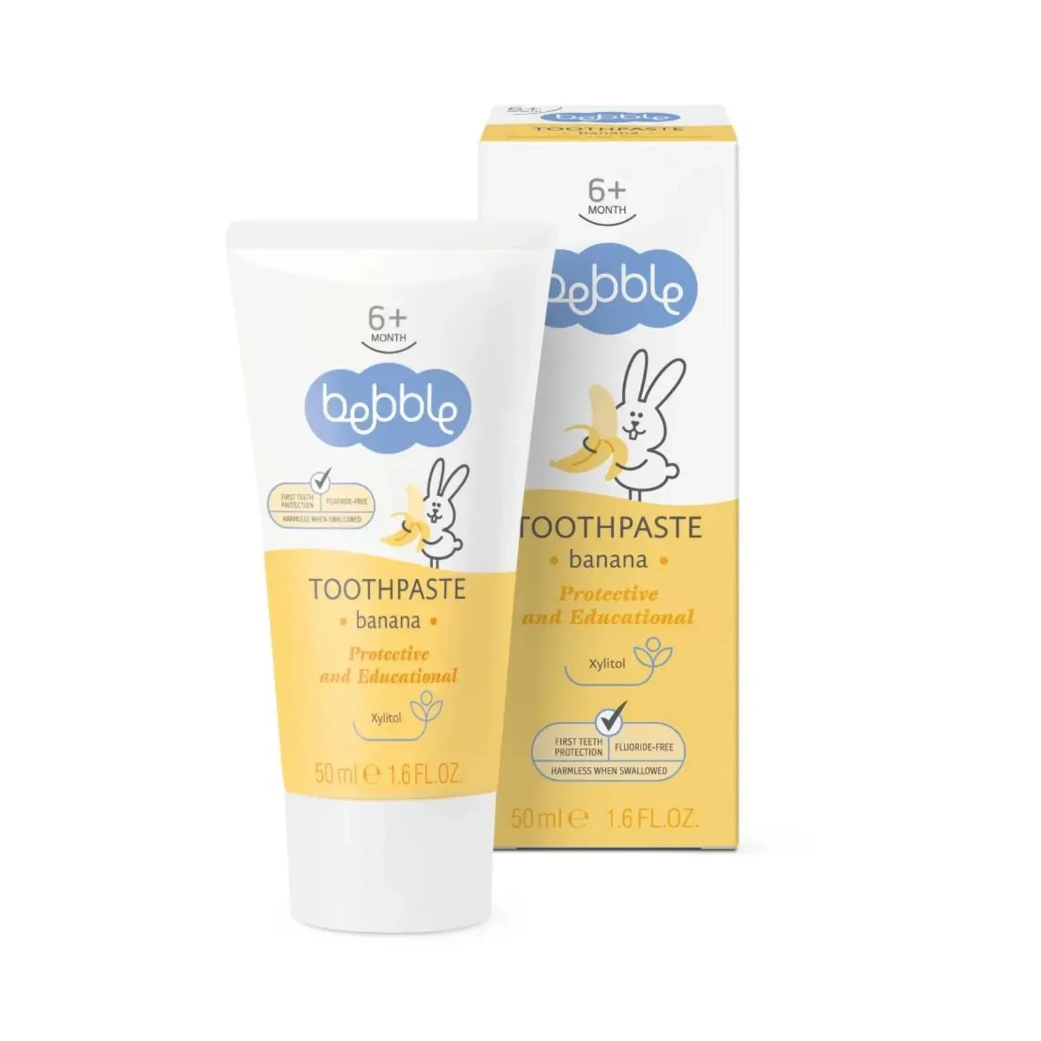 Pasta de dinti cu aroma de banane 6 luni+, Bebble, 50ml
