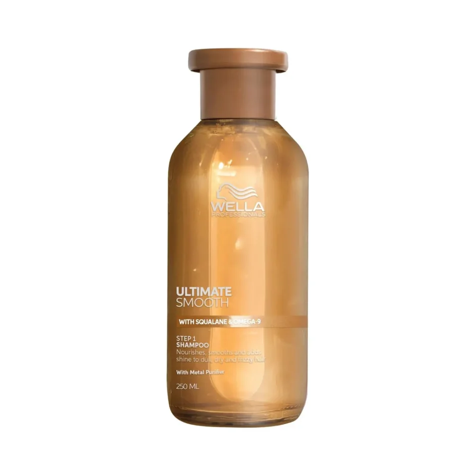 Sampon hidratant pentru par uscat si lipsit de stralucire cu Squalan & Omega 9, cu efect anti-electrizare, Wella Professionals, Ultimate Smooth Shampoo 250ml