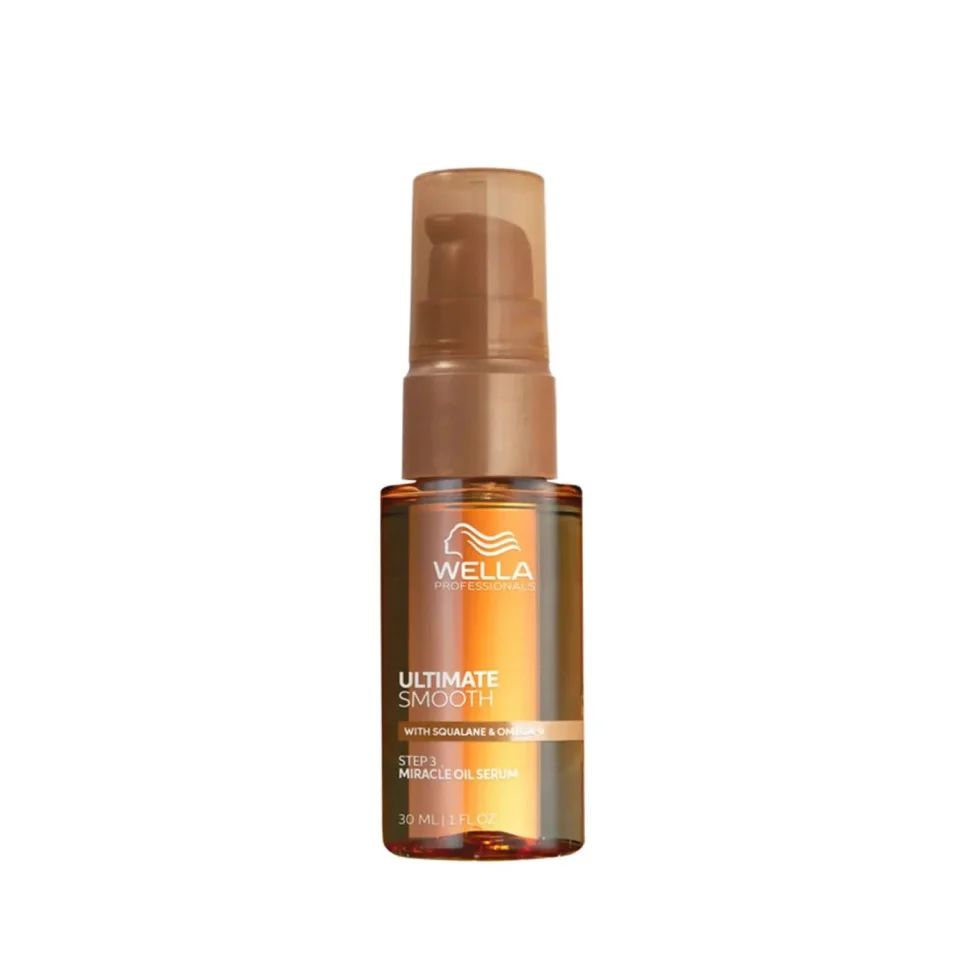 Ulei hidratant pentru par uscat si lipsit de stralucire cu Squalan & Omega 9, cu efect anti-electrizare, Wella Professionals, Ultimate Smooth Oil 30ml