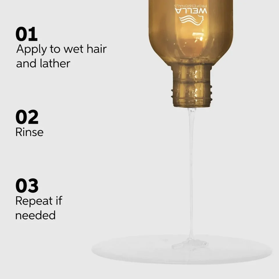 Sampon hidratant pentru par uscat si lipsit de stralucire cu Squalan & Omega 9, cu efect anti-electrizare, Wella Professionals, Ultimate Smooth Shampoo 1000ml — imagine 5