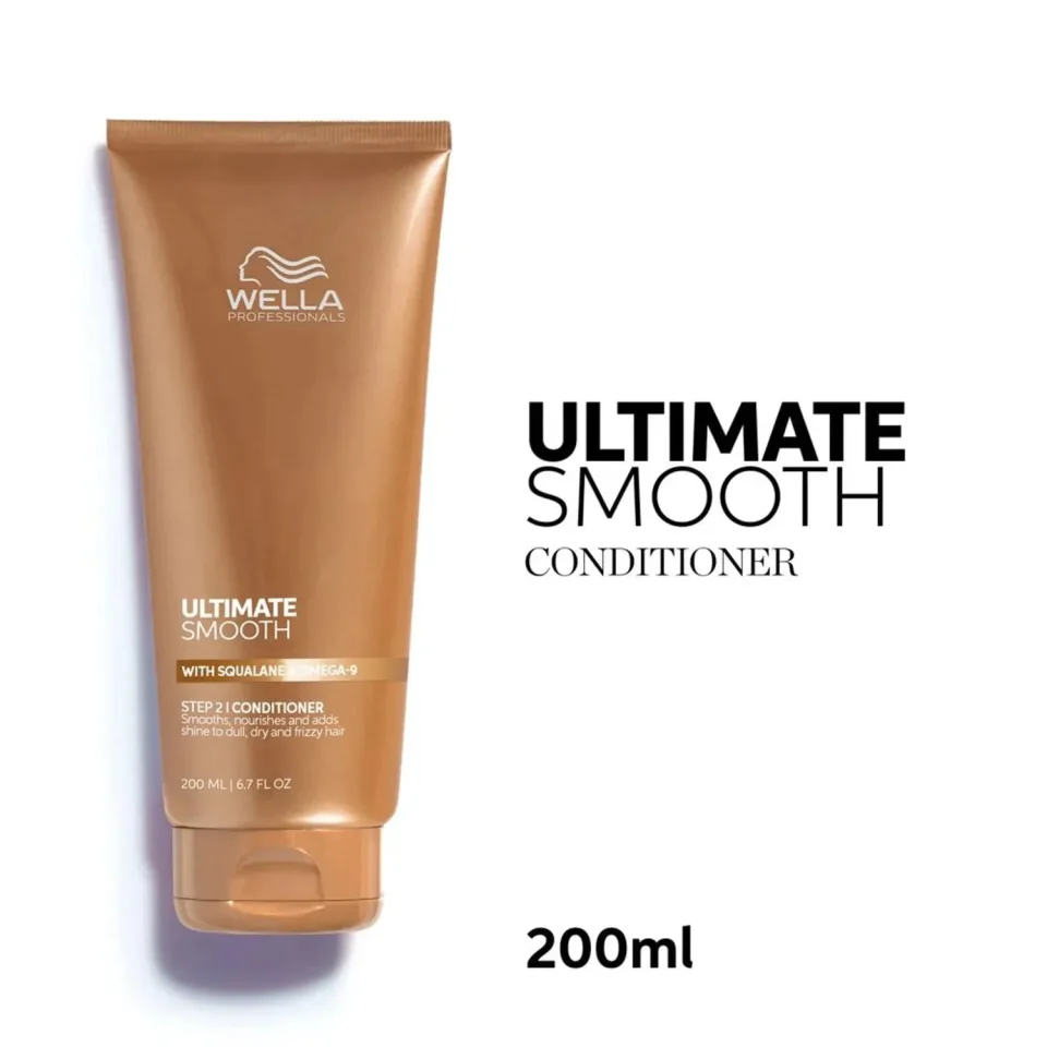 Balsam hidratant pentru par uscat si lipsit de stralucire cu Squalan & Omega 9, cu efect anti-electrizare, Wella Professionals, Ultimate Smooth Conditioner 1000ml — imagine 2