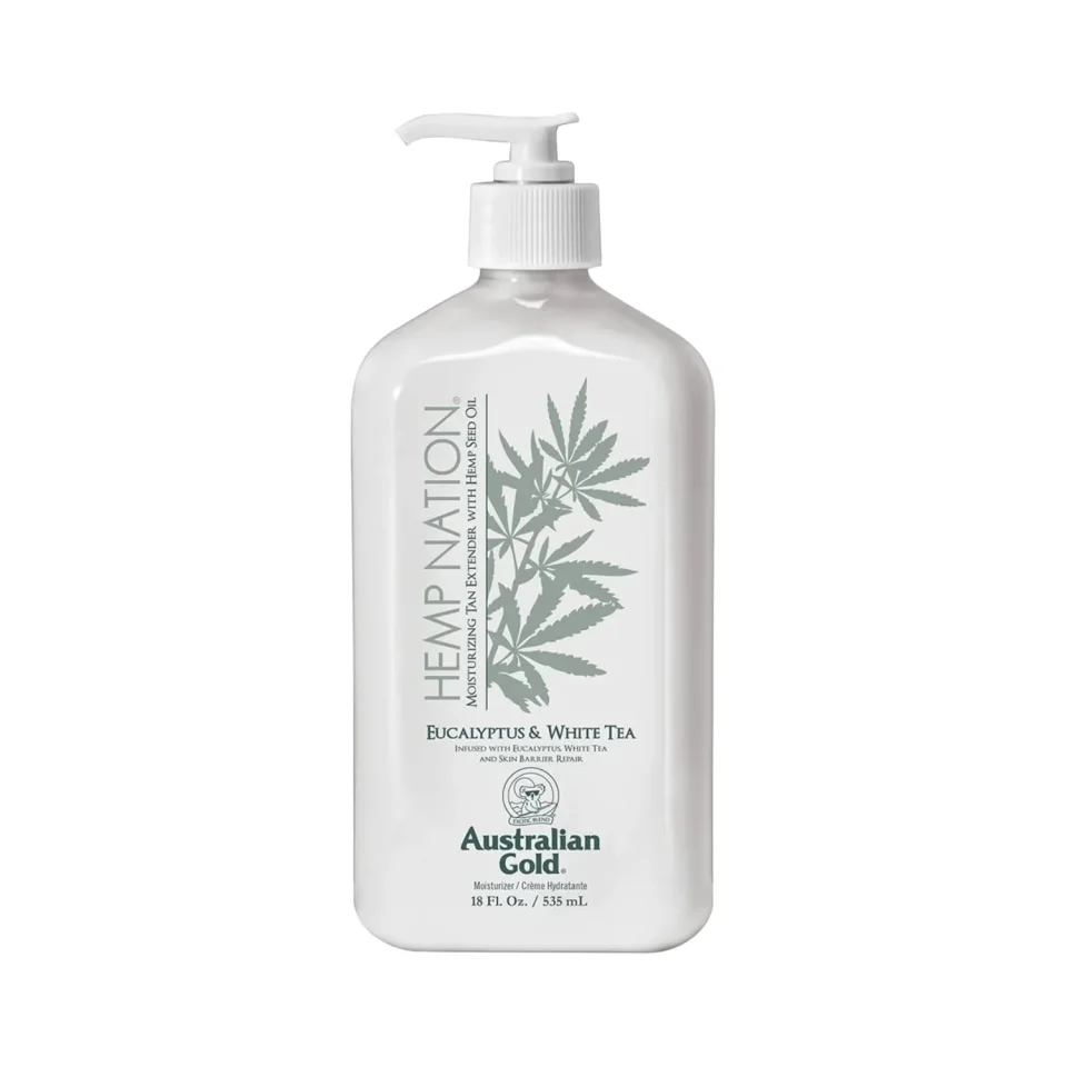 Crema hidratanta pentru prelungirea bronzului, Australian Gold, Hemp Nation, Eucalyptus&White Tea, 535ml