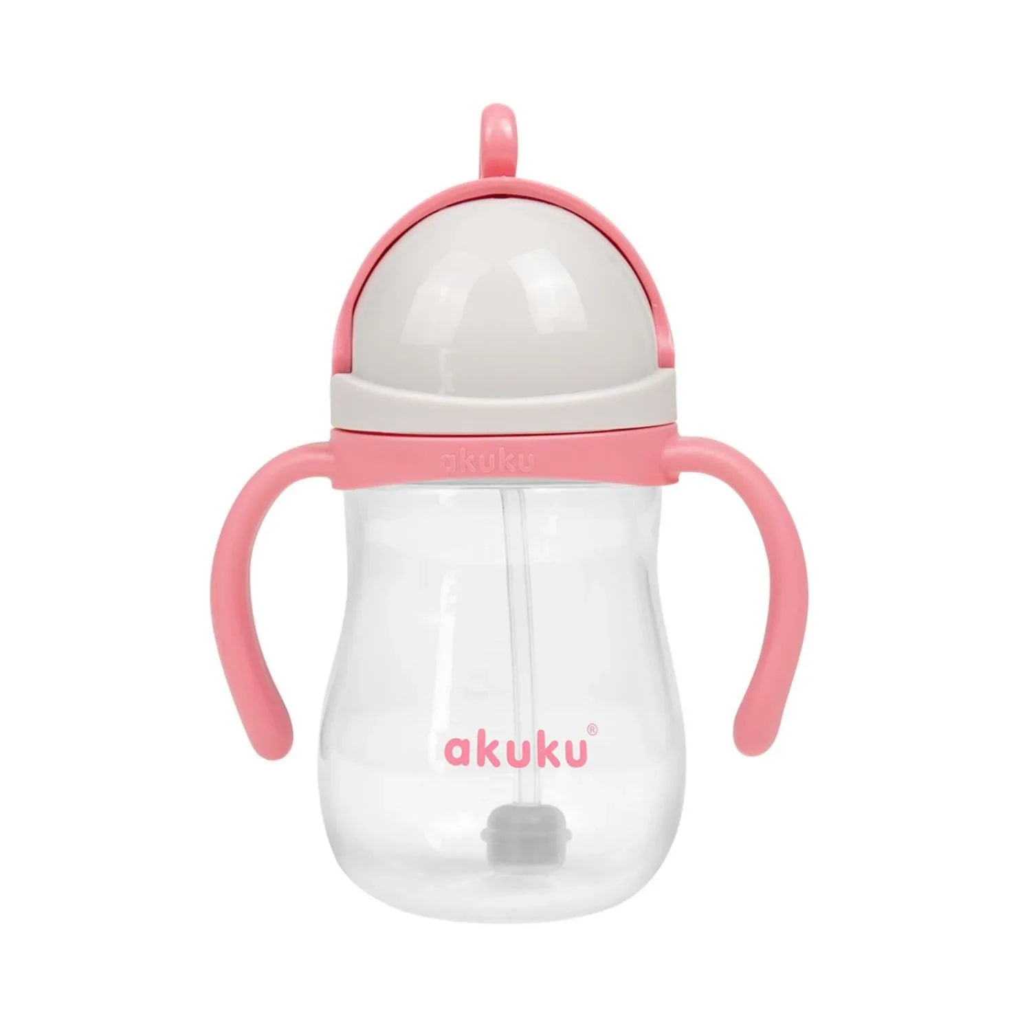 Biberon roz cu tetina din silicon, Akuku, 280ml