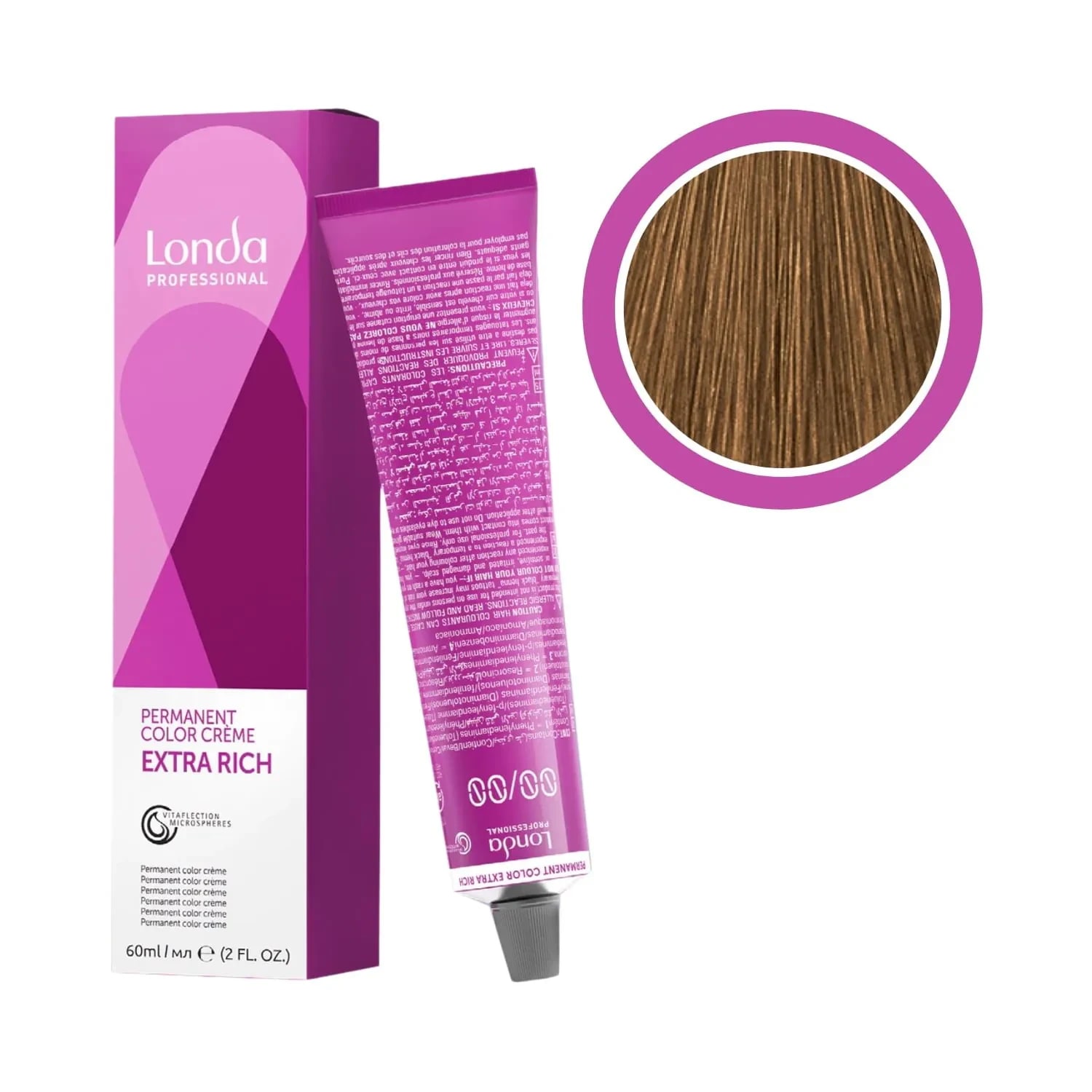 Vopsea permanentă, Londa Professional, Londacolor 7/71 Blond Mediu Maro Cenușiu, 60 ml