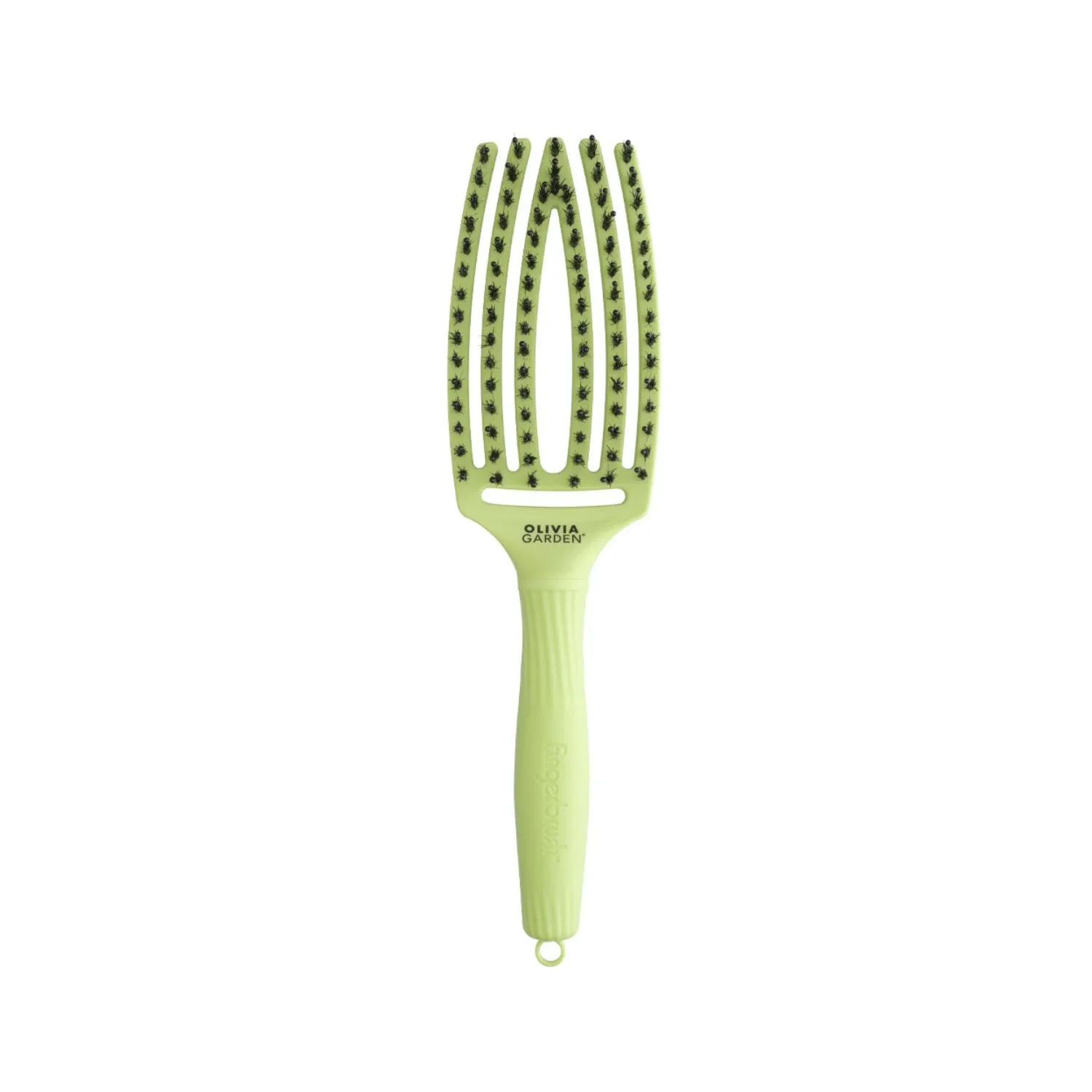 Perie cu ventilatie din par natural si tepi ionizati, Olivia Garden, Finger Combo, Dolce Vita Green Pistachio