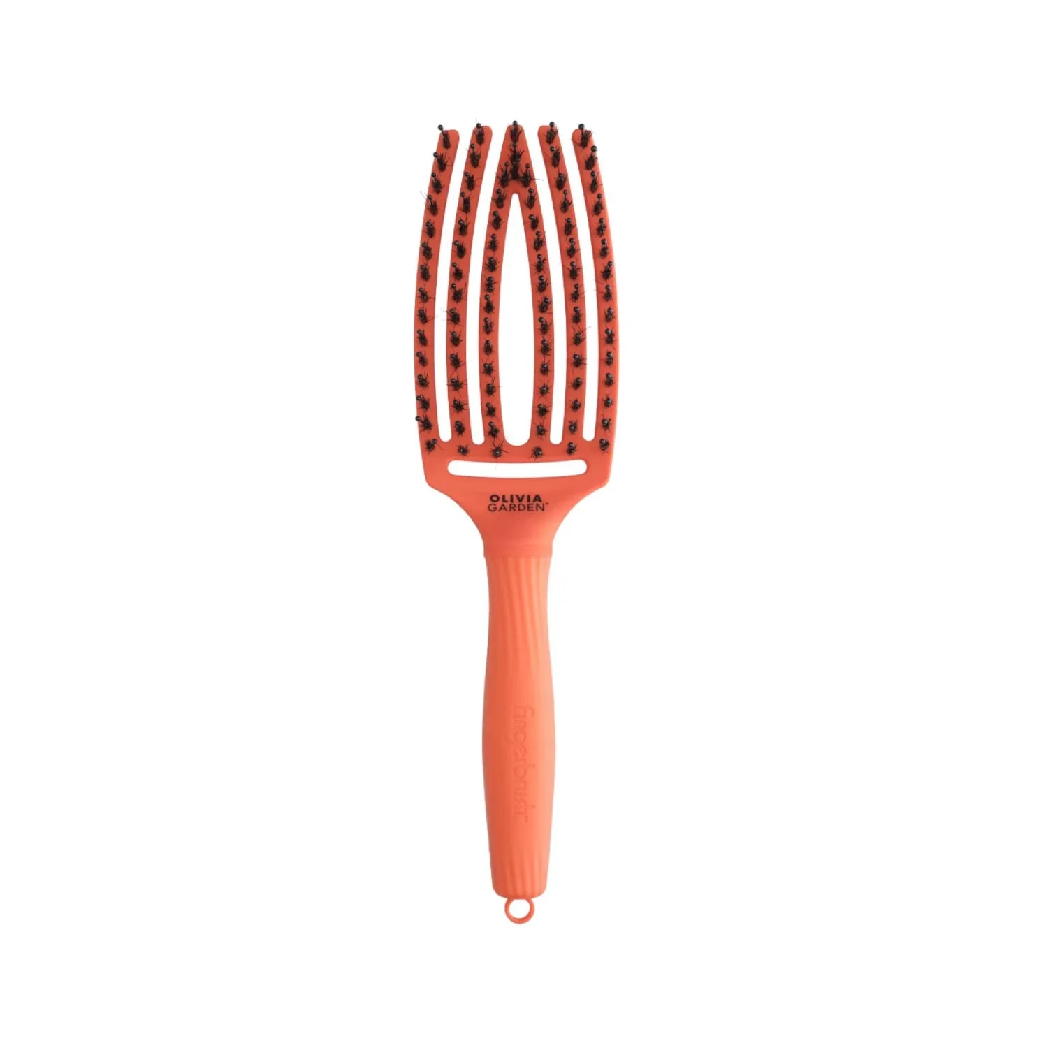 Perie cu ventilatie din par natural si tepi ionizati, Olivia Garden, Finger Combo, Dolce Vita Orange Spritz
