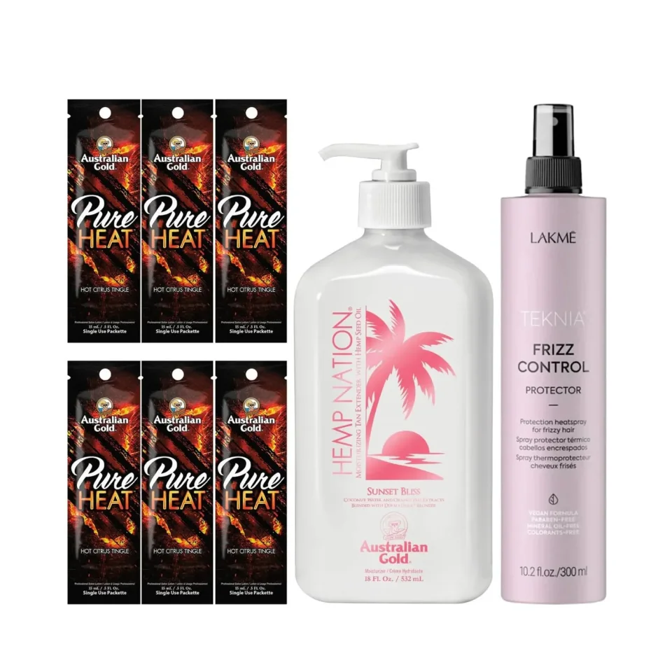 Kit pentru bronzare, hidratare și protecție termică pentru păr