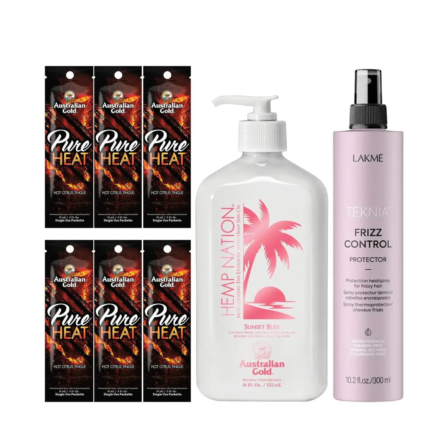 Kit pentru bronzare, hidratare și protecție termică pentru păr