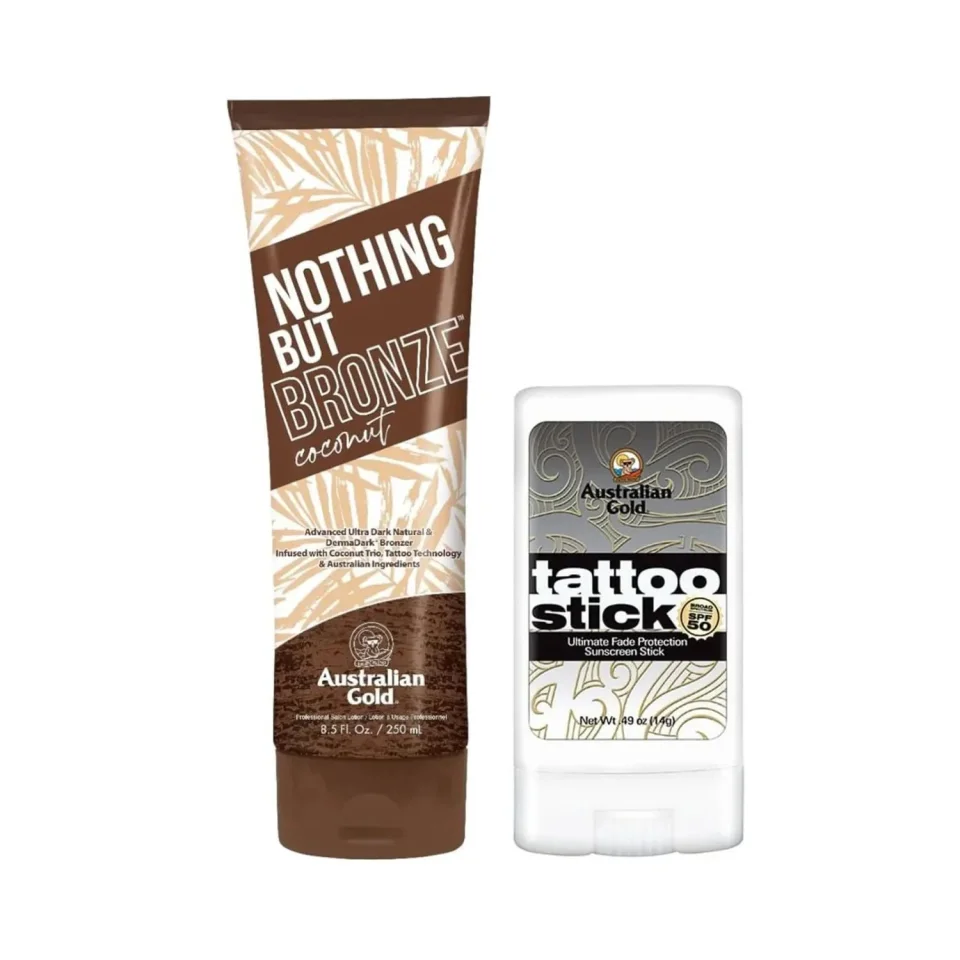 Pachet complet pentru bronz uniform și protecție UV pentru tatuaje