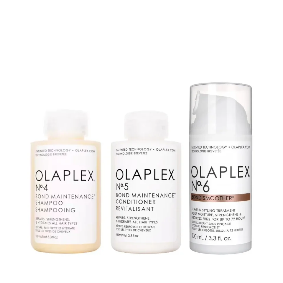 Pachet pentru reparare și hidratare Olaplex Bond Maintenance, Șampon No.4 100 ml, Balsam No.5 100 ml, Tratament No.6 100 ml