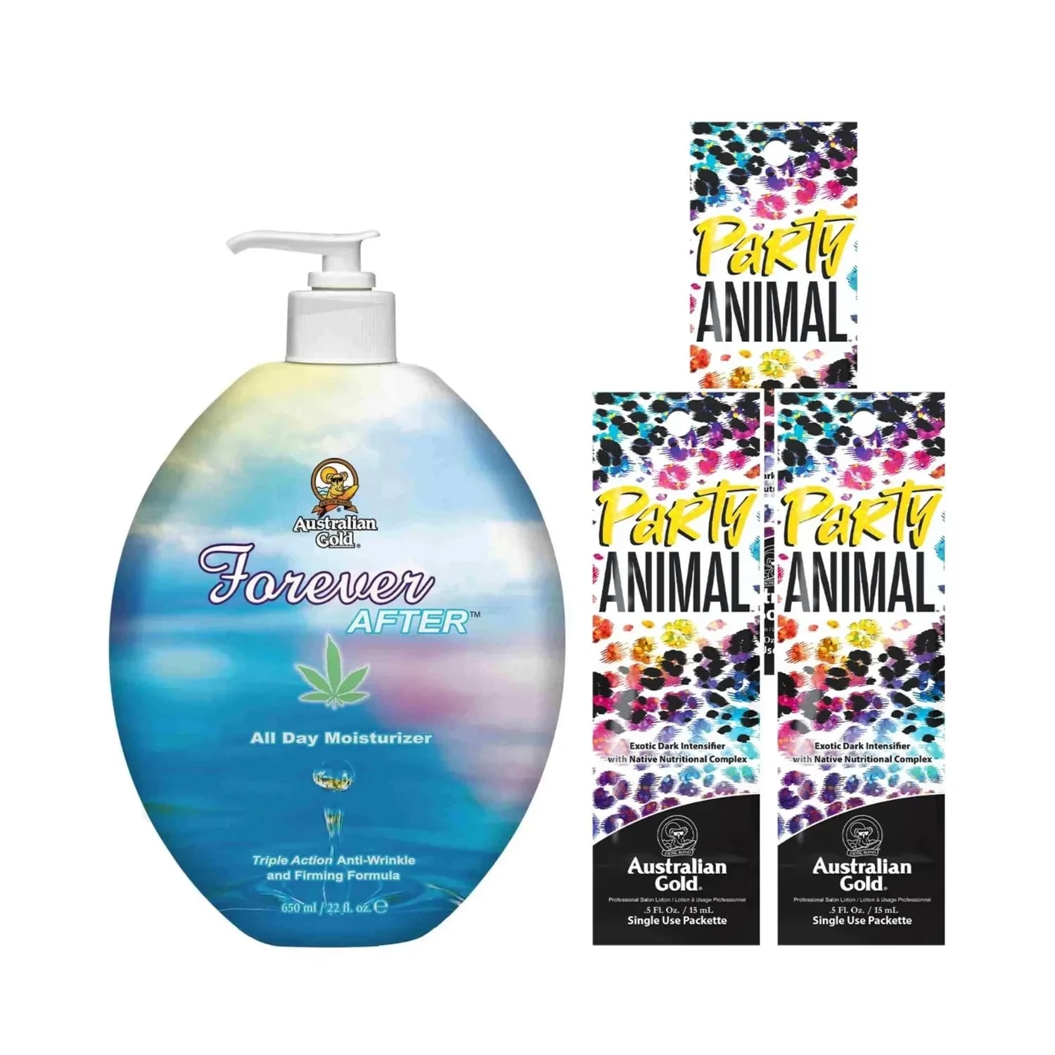 Pachet pentru plaja, Australian Gold, Forever After 650ml + Party Animal 15ml