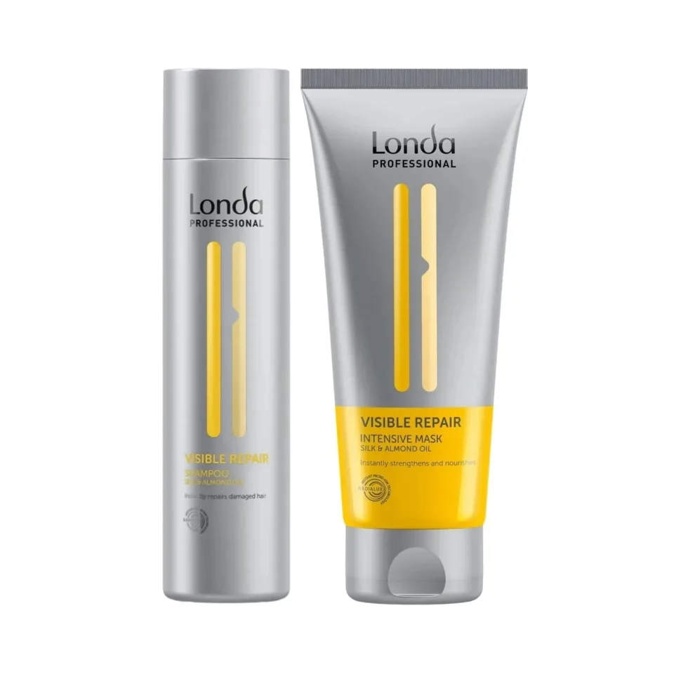 Pachet pentru păr deteriorat Londa Professional, Șampon Visible Repair 250 ml și Tratament Visible Repair 200 ml