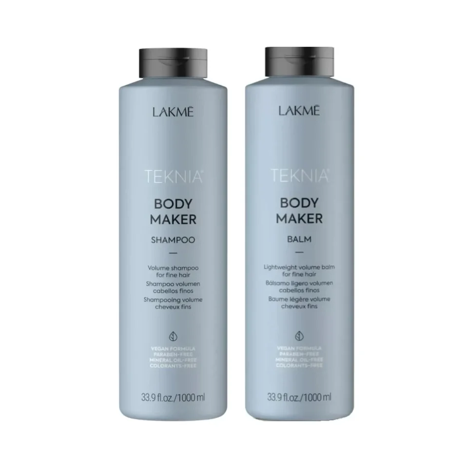 Set pentru par gras si lipsit de volum, Lakme Teknia Body Maker, Sampon 1000ml + Balsam 1000ml