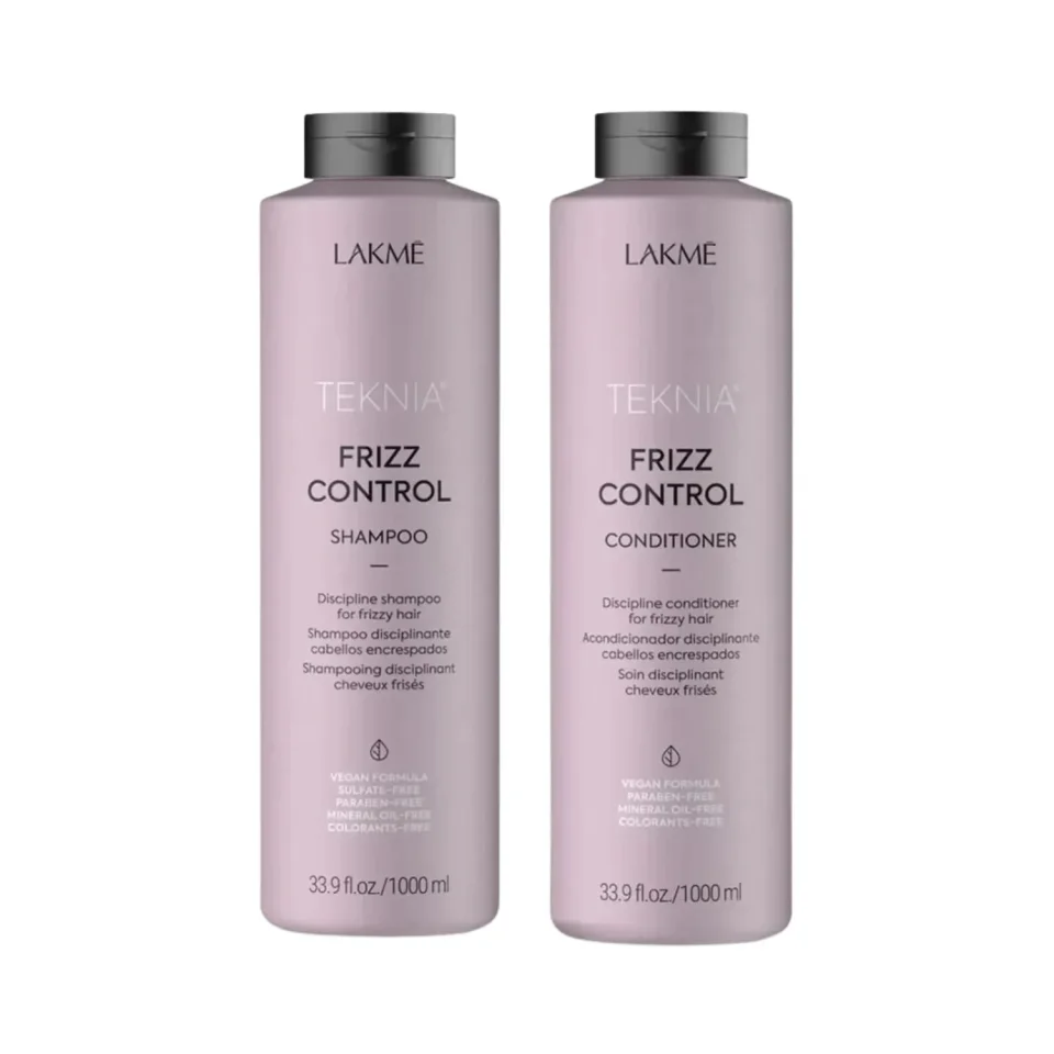 Set pentru par rebel, Lakme, Frizz Control, Sampon 1000ml + Balsam 1000ml