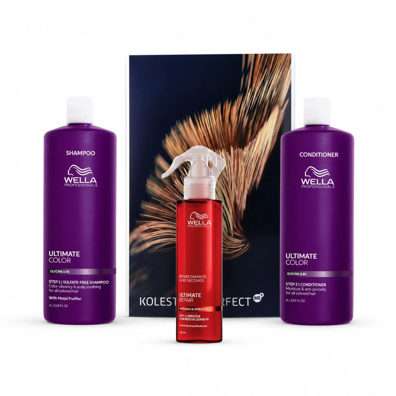 Set Wella Professionals Ultimate Color pentru păr vopsit, cu Miracle Hair Rescue și catalog Koleston inclus