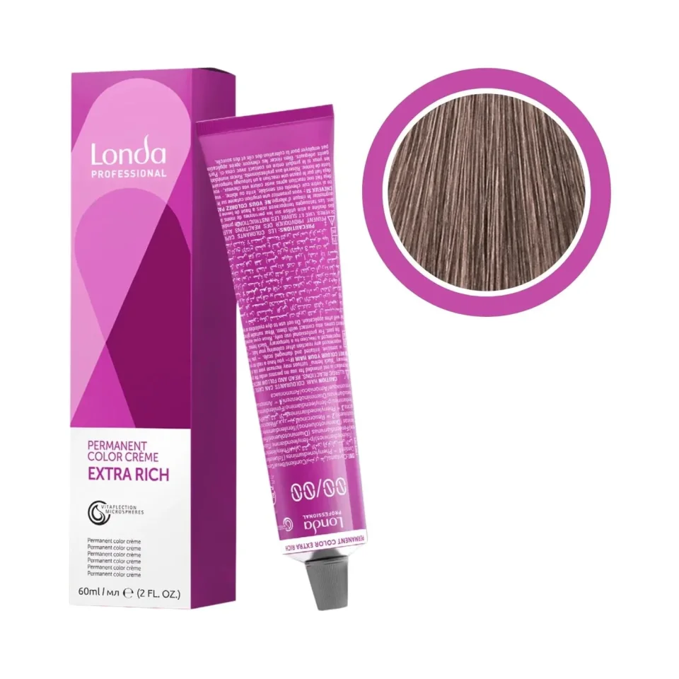 Vopsea permanentă, Londa Professional, Londacolor 7/89 Blond Mediu Perlat Cendre, 60 ml