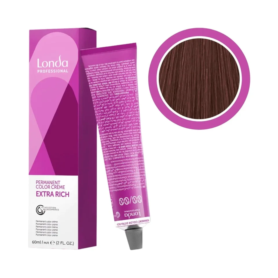 Vopsea permanentă, Londa Professional, Londacolor 4/71 Castaniu Mediu Maro Cenușiu, 60 ml