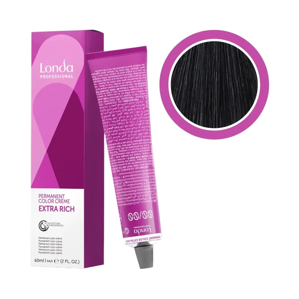 Vopsea permanentă, Londa Professional, Londacolor 2/0 Negru, 60 ml