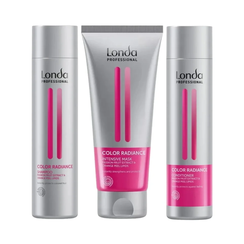 Pachet pentru păr vopsit Londa Professional Color Radiance, Șampon 250 ml, Conditioner 250 ml, Intensive Mask 200 ml
